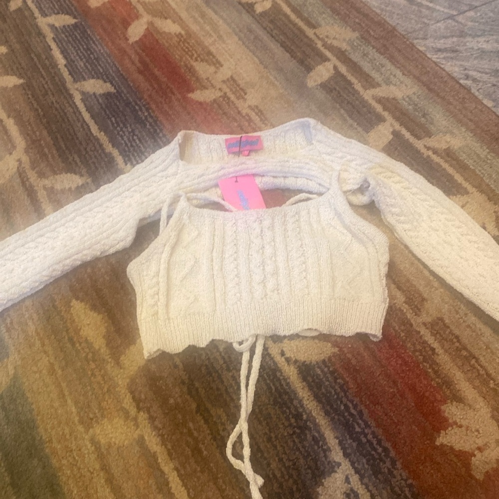 Edikted two piece cable knit top